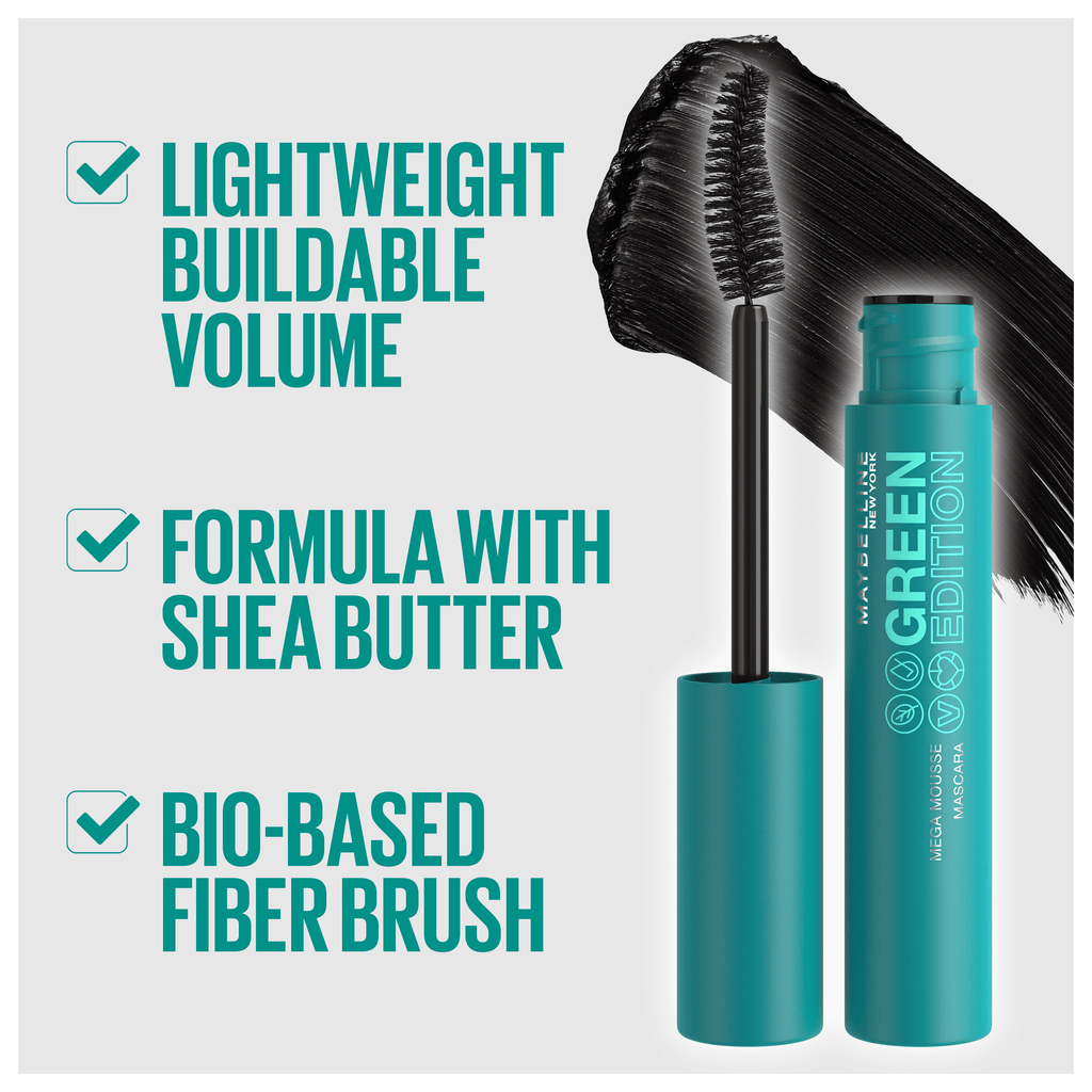 Maybelline Green Edition Mega Mousse Mascara, Very Black