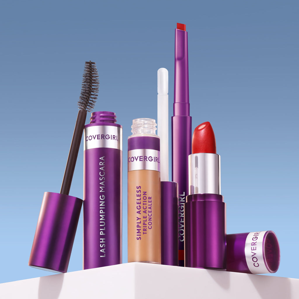 COVERGIRL Simply Ageless Lash Plumping 3-in-1 Mascara, 115 Dark Brown, 0.4 fl oz