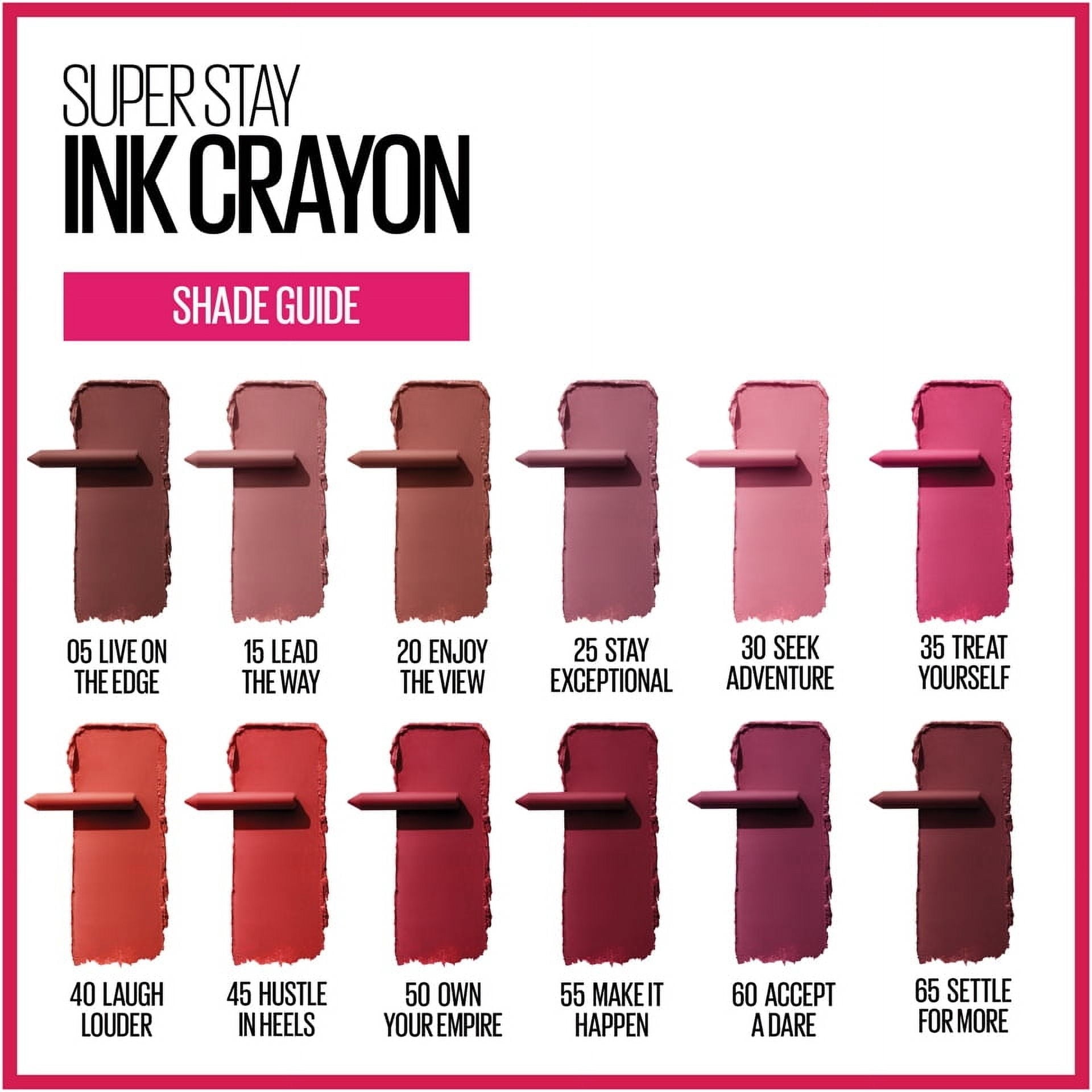 (2 pack) Maybelline Super Stay Ink Crayon Lipstick, Matte Longwear Lipstick Makeup, Seek Adventure, 0.04 oz.